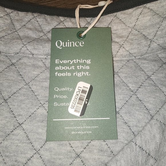 Quince Men's Reversible Quilted Pullover NWT Gray  Med - Picture 11 of 11